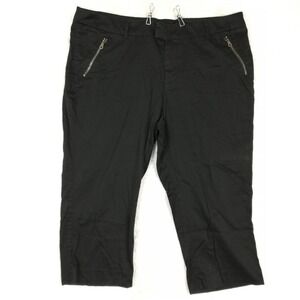 CJ Banks Womens Pants‎ Capri Trouser Black High Rise Zipper Pocket Plus 20W